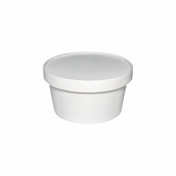12oz Paper Food Container With Lid 1 White