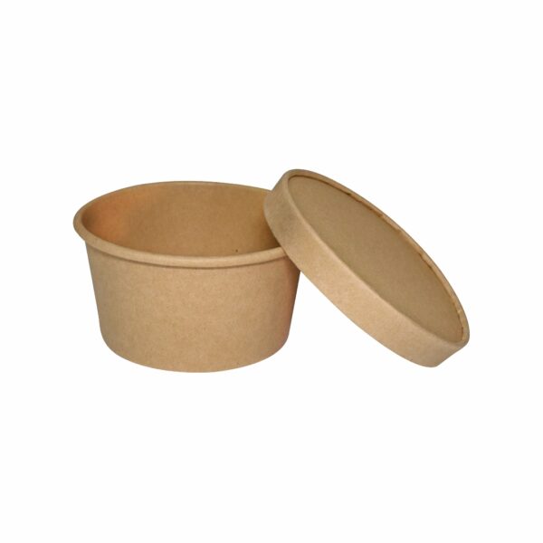 12oz Paper Food Container With Lid Kraft