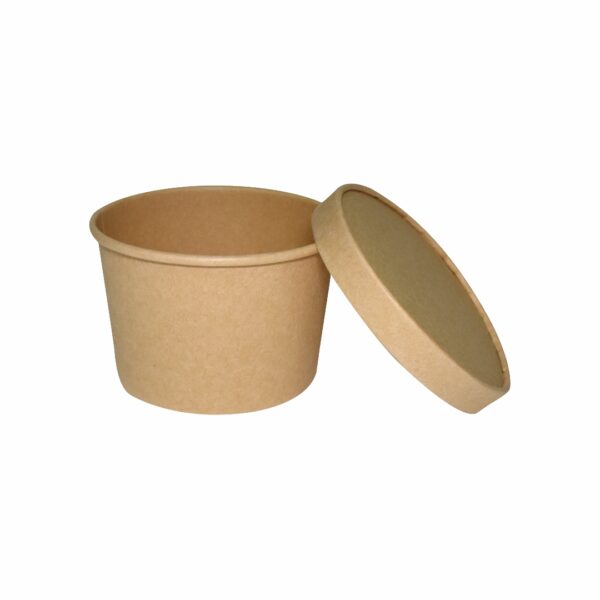 16oz Paper Food Container with Lid Kraft