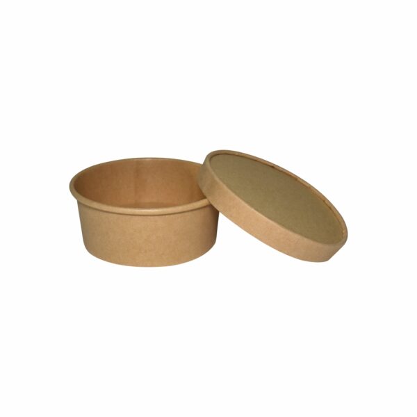 Paper Food Container with Lid Kraft