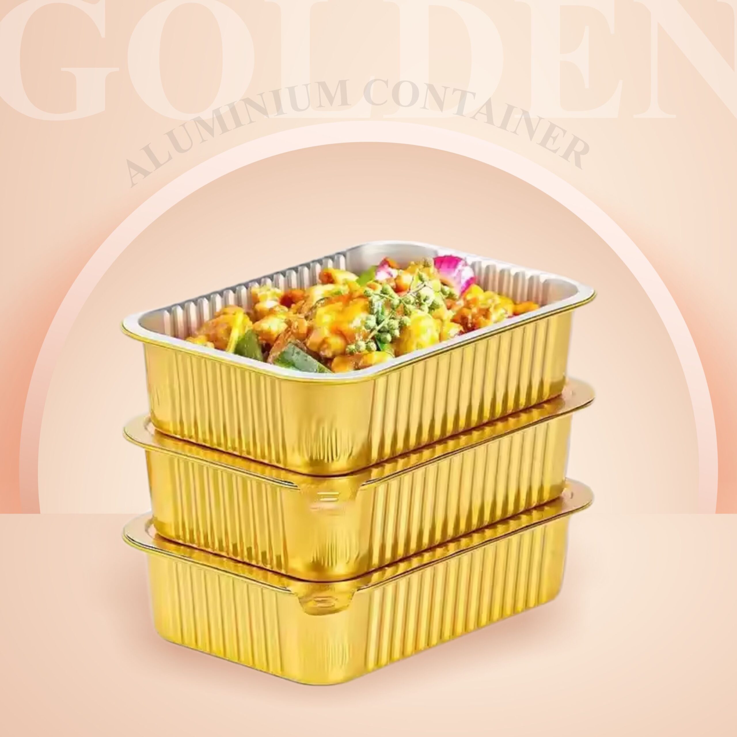 golden aluminum containers