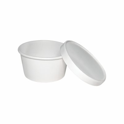 12oz Paper Food Container With Lid- White